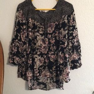 Black and pink blouse